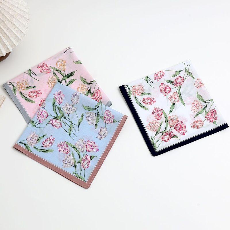 

Женский хлопковый носовой платок Романтичные цветочные узоры Цветочный носовой платок Хлопковый принт Полотенце Старомодный Тонкий Впитывающий Впитывающий пот Квадратный шарф One for each of the three colors