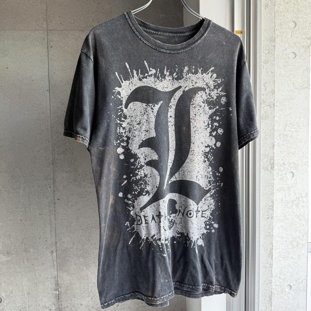 [USED] 00s DEATH NOTE Bleached S/S T-shirt Fade