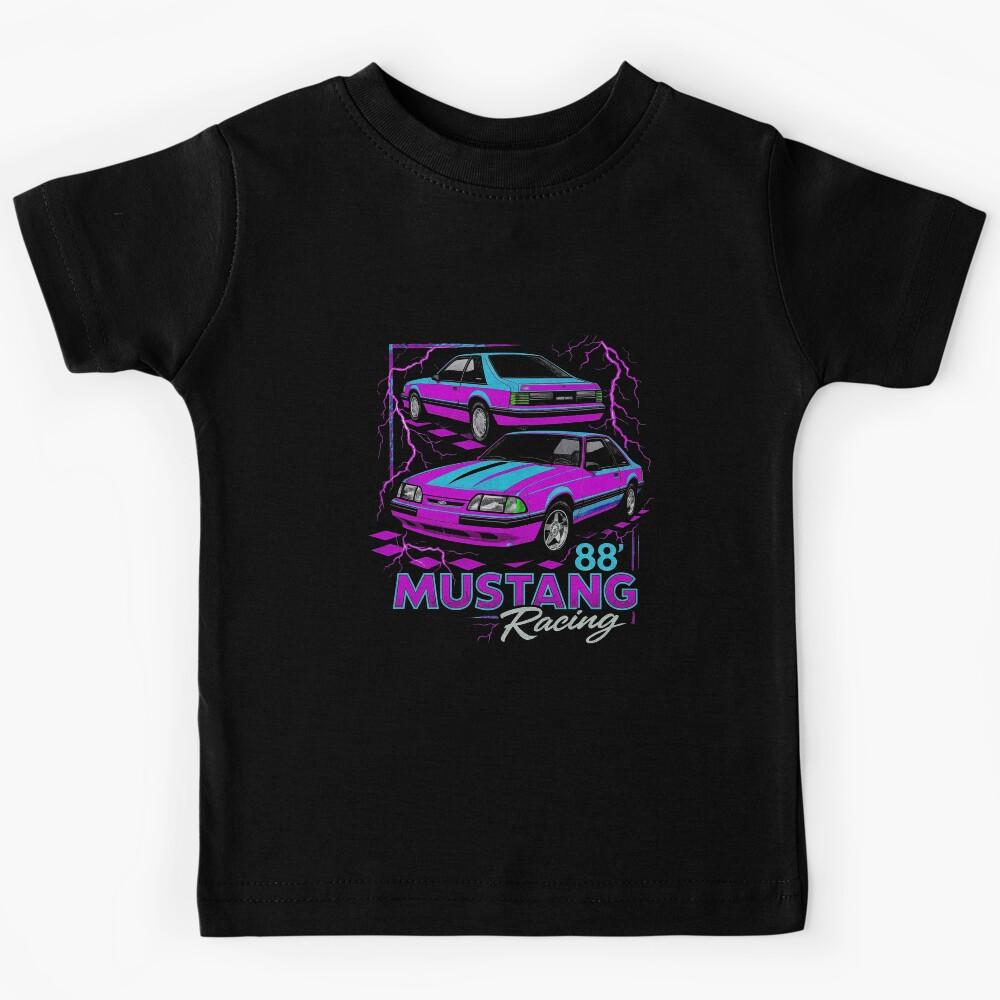1988 Mustang Foxbody Retro Racing Neon Vibes Kids T-Shirt 150