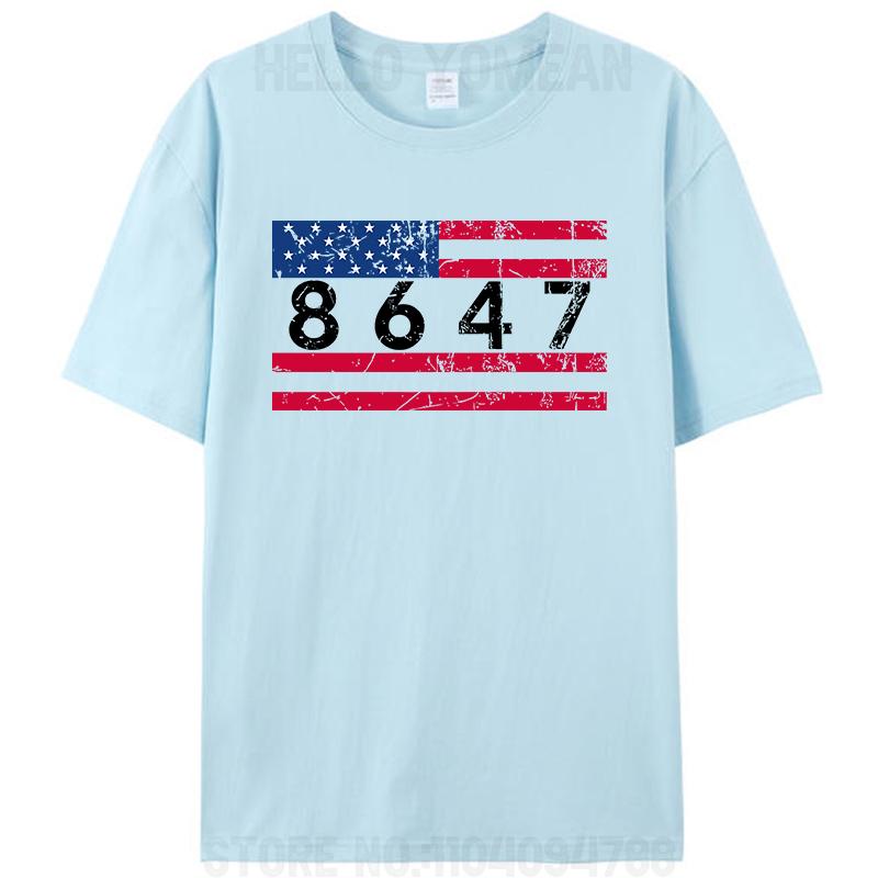 47 8647 86 Anti Prezident Impeach Klasické Vintage Meme s vlajkou USA Dámské Pánské Bavlněné Tričko Plus Size Topy