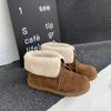 Sheepskin version! Small thick-soled snow boots women's boots autumn and winter fluffy boots thermal velvet cotton shoes Boken short boots