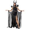 Movie Sleeping Spell Sexy Witch Goth Vampire Halloween Costume Black Leather Dress