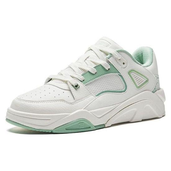 Anta Flame 3.0 Slip Resistant Durable Low Top Skate Shoes Women Skate Shoes White Green 122338088-4