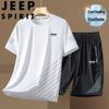 Jeep Spirit Men's Short Sleeve Quick-Dry Outdoor Sports Set