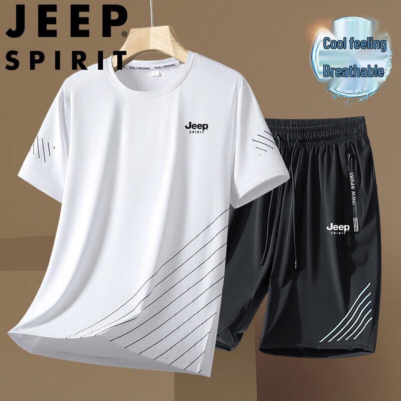 

Jeep Spirit Men s Short Sleeve Quick-Dry Outdoor Sports Set XL