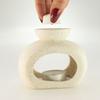 Ceramic Zen Oil Burner - Oval Pebble - Speckled Off-White