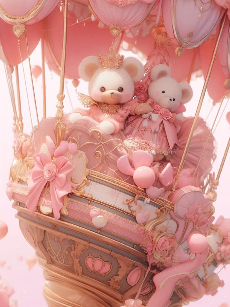 New Diamond Drawing Cartoon Girl and Gift Full Round Cartoon 5D Diy Embroidered Cross Mosaic Home Decoration Gift