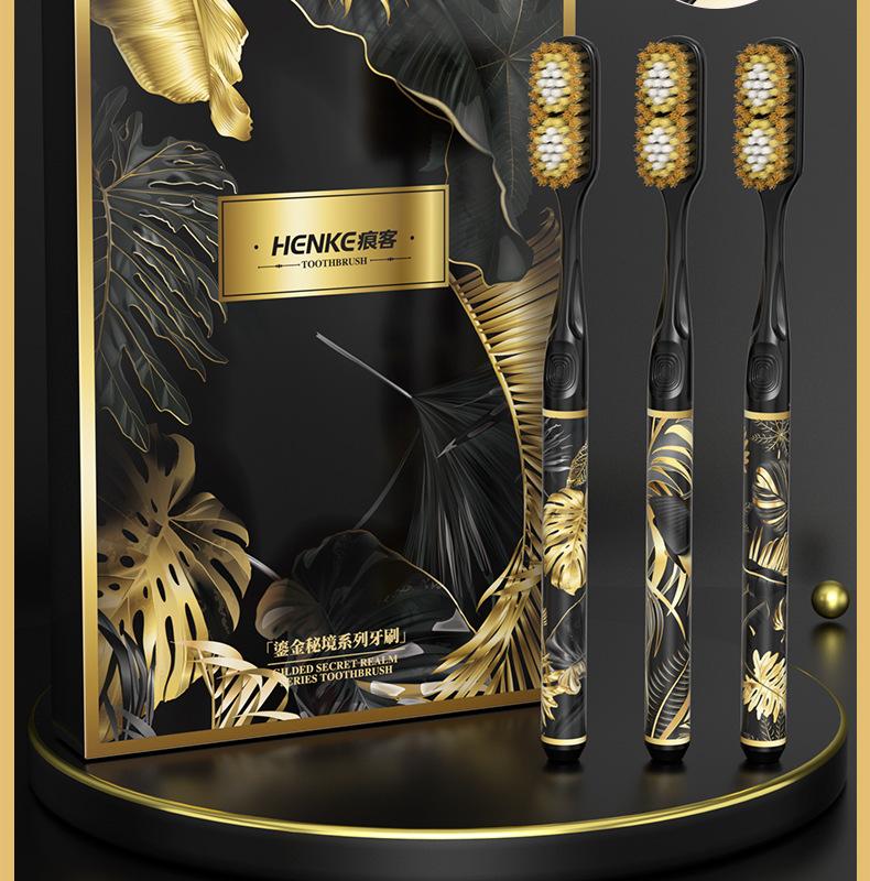 Changtoushan Style Soft Bristled Men's Toothbrush Gift Box Is Non Slip Suitable for Deep Oral Cleaning by Families and Travelers