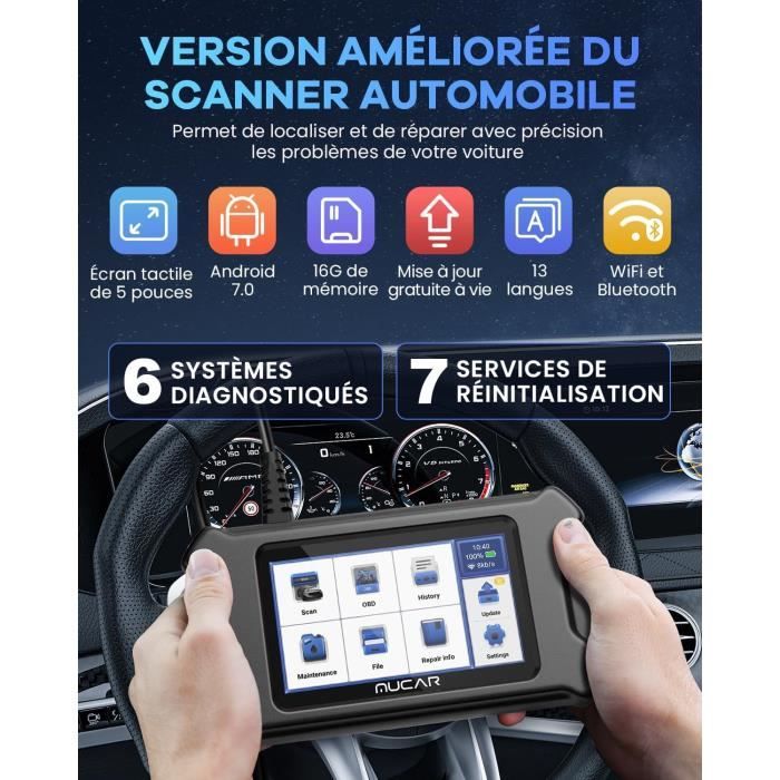 Lecteur De Code De Voiture - MUCAR - CS6 - 6 Diagnostics - 7 Services De Maintenance - OBDII