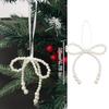 1/20Pcs Imitation Pearl Bowknot Hanging Pendant Xmas Party Garland Home Decoration Christmas Bowknot Tree Topper Decoration