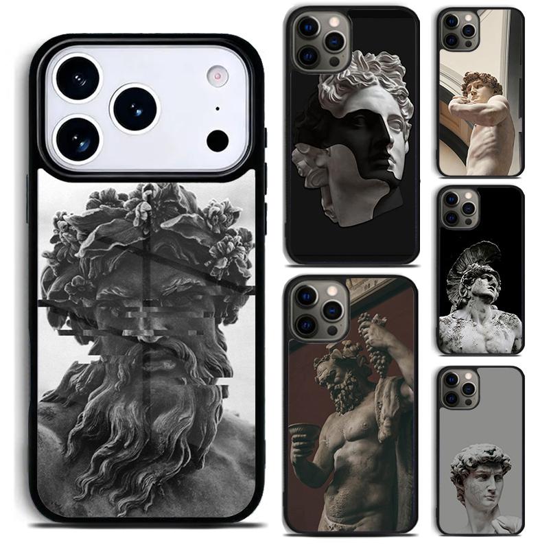 Griechische Ästhetik Gipsstatue Handyhülle für iPhone 17 16 15 Pro Max Air 14 13 12 11 Plus Stoßfeste Hülle