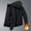Men's Winter Fashion Plus Fleece Thick Warm Cotton-Padded Jacket Men's Casual Loose Comfortable Large Size Hooded Coat