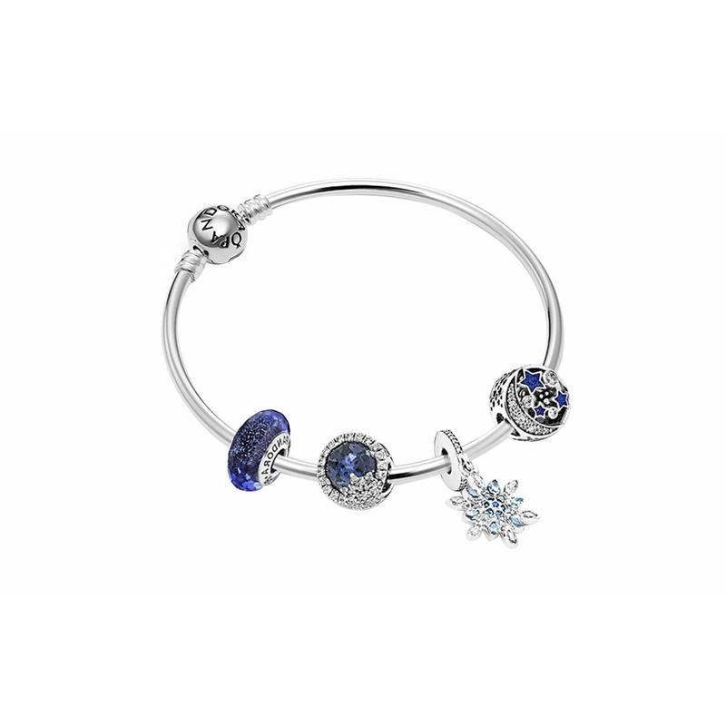 Pandora Interstellar Series Fantasy Snowflake 925 Silver Synthetic Cubic Zirconia Bracelet Set Women s ZT0869