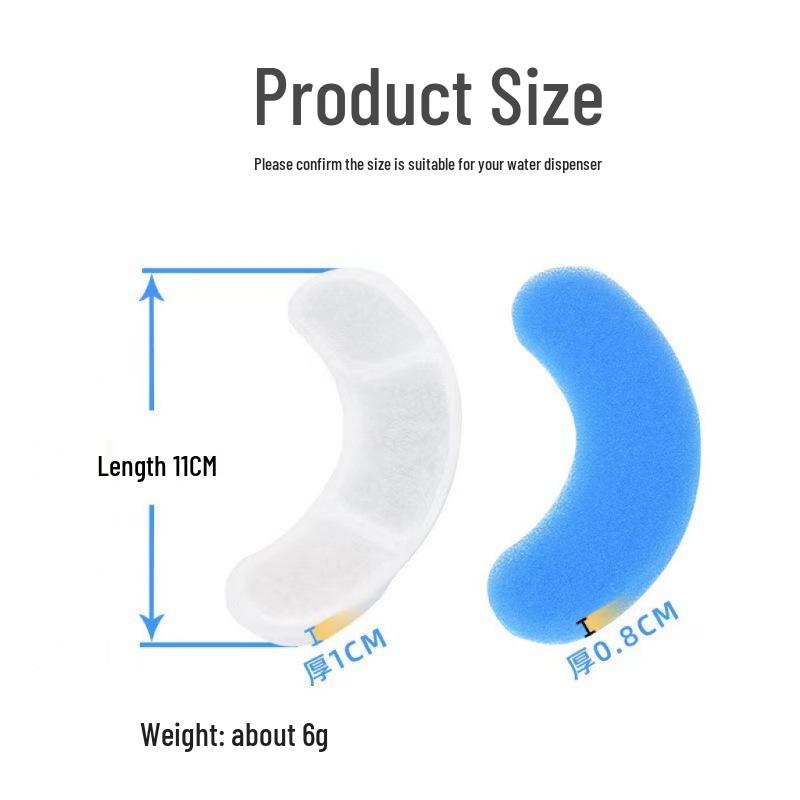 

Cat & Dog Water Fountain Filter - Blue/White Cotton Transparent Dispenser Crescent Shape