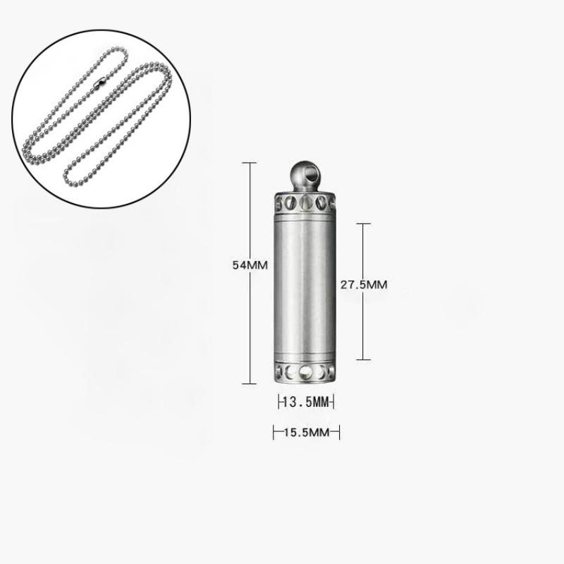Titanium Alloy Survival Pill Box Mini Waterproof Seal Capsule Container EDC Storage Tank Travel Outdoor Tools with Necklace