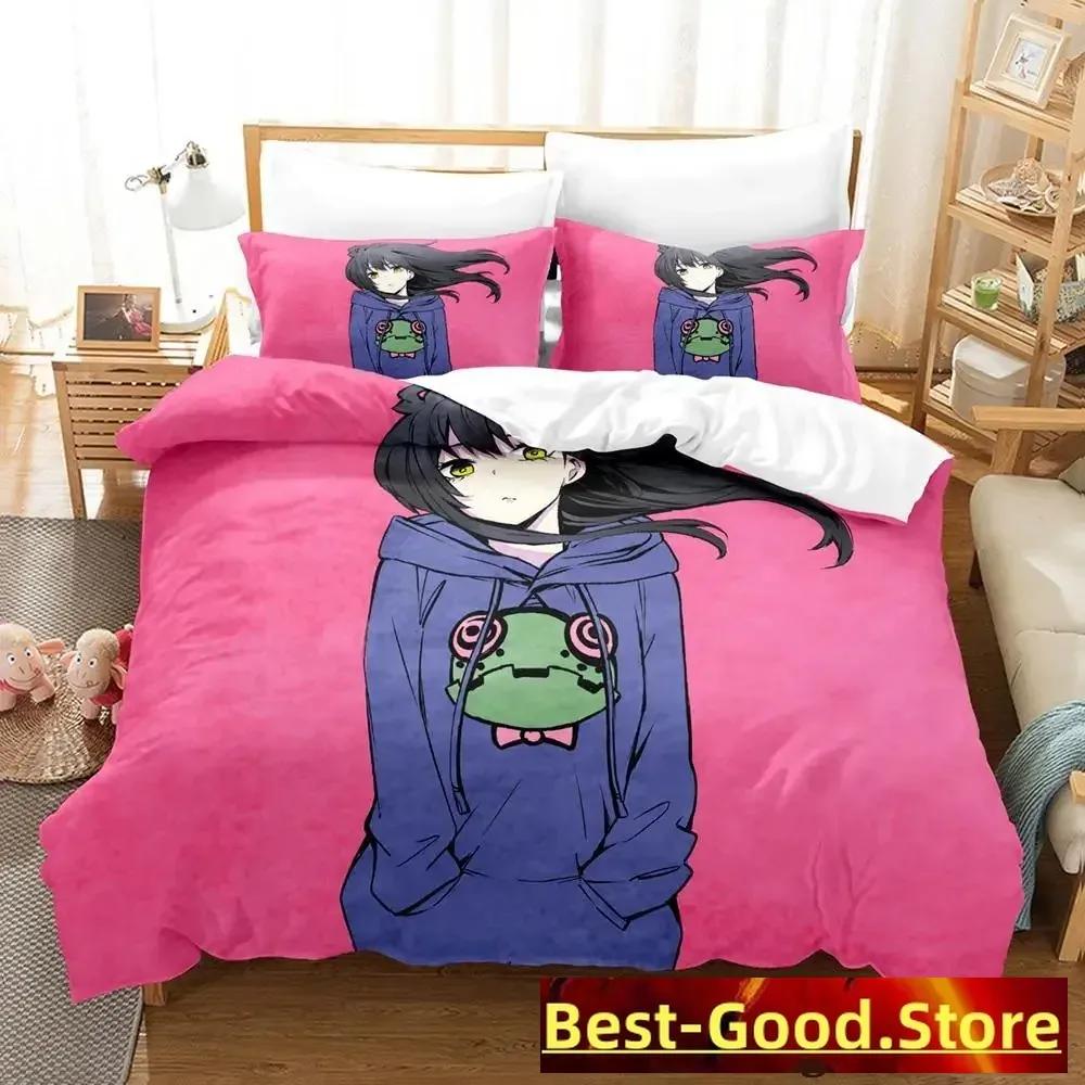 Mieruko chan Bedding Set Single Twin Full Queen King Size Bed Set Adult Kid Bedroom Duvetcover Sets Anime parure de lit Bed