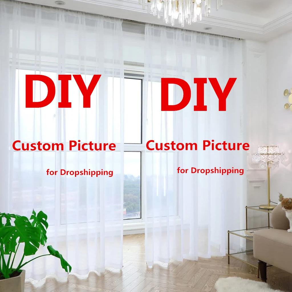 Delicate Vases Floral Curtain Living Room Bedroom Transparent Tulle Chiffon Voile Kitchen Window Curtains Sheer Made Of Polyester Sitting Decor