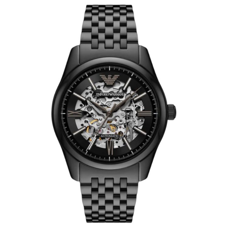 Emporio Armani Black Knight Series Watch Automatic Mechanical Movement Stainless Steel Strap 43Mm Hollow Dial Men watches AR60093