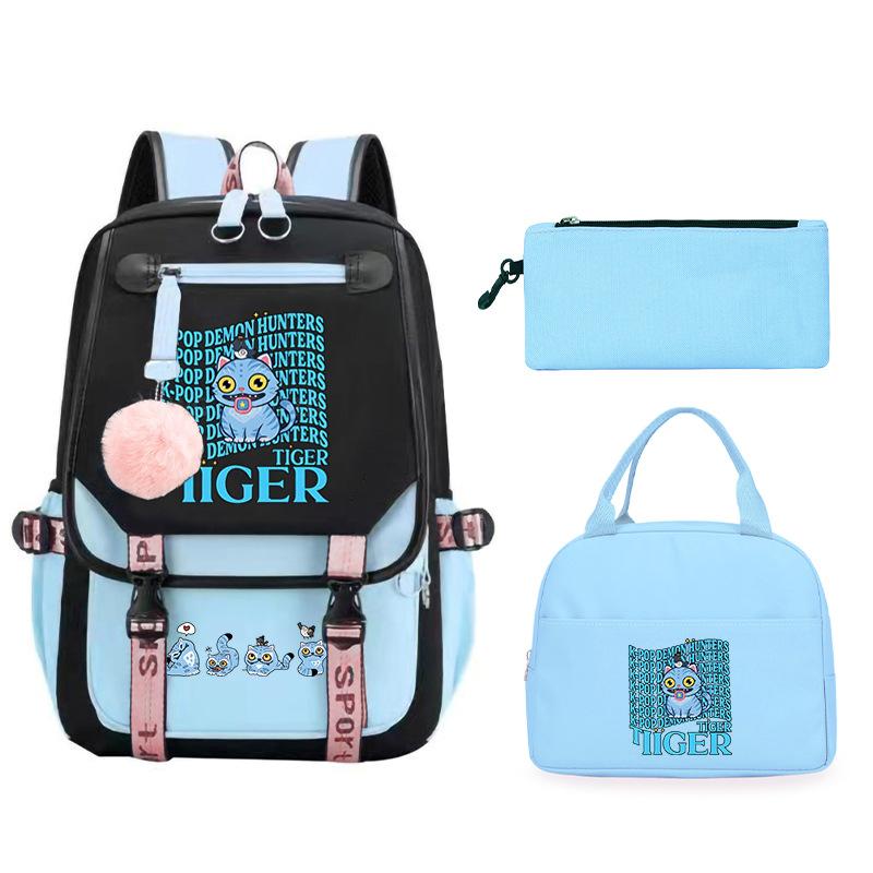 Animation Cartoon Printing Large Capacity Lightweight Student Schoolbag Children'S Leisure Backpack Three-Piece Set