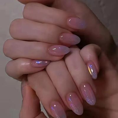 Ojo de Gato Uñas Postizas Lunares Usar Uñas Parche de Uñas Removible Parche de Uñas Flash Fino Parche de Uñas Corto