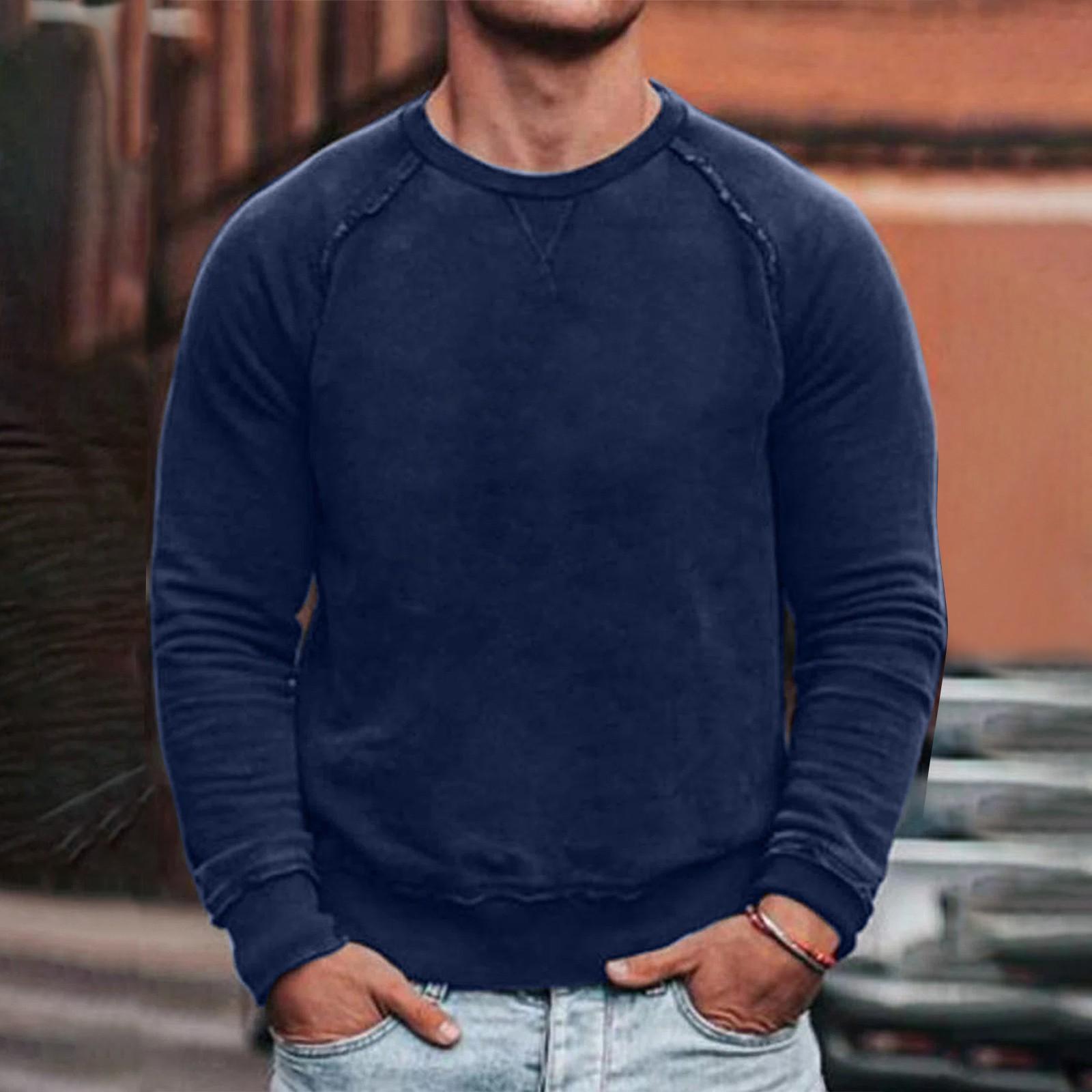 

Men s Round Neck Color Long Sleeve Sweater Raglan Sleeve Sweater XXL