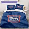 Ipswich Town FC Pattern Bedding uilt Set uilt Cover Pillowcase Home Decoration Birthday Gift (1 * duvet cover + 2 * pillowcase without core)