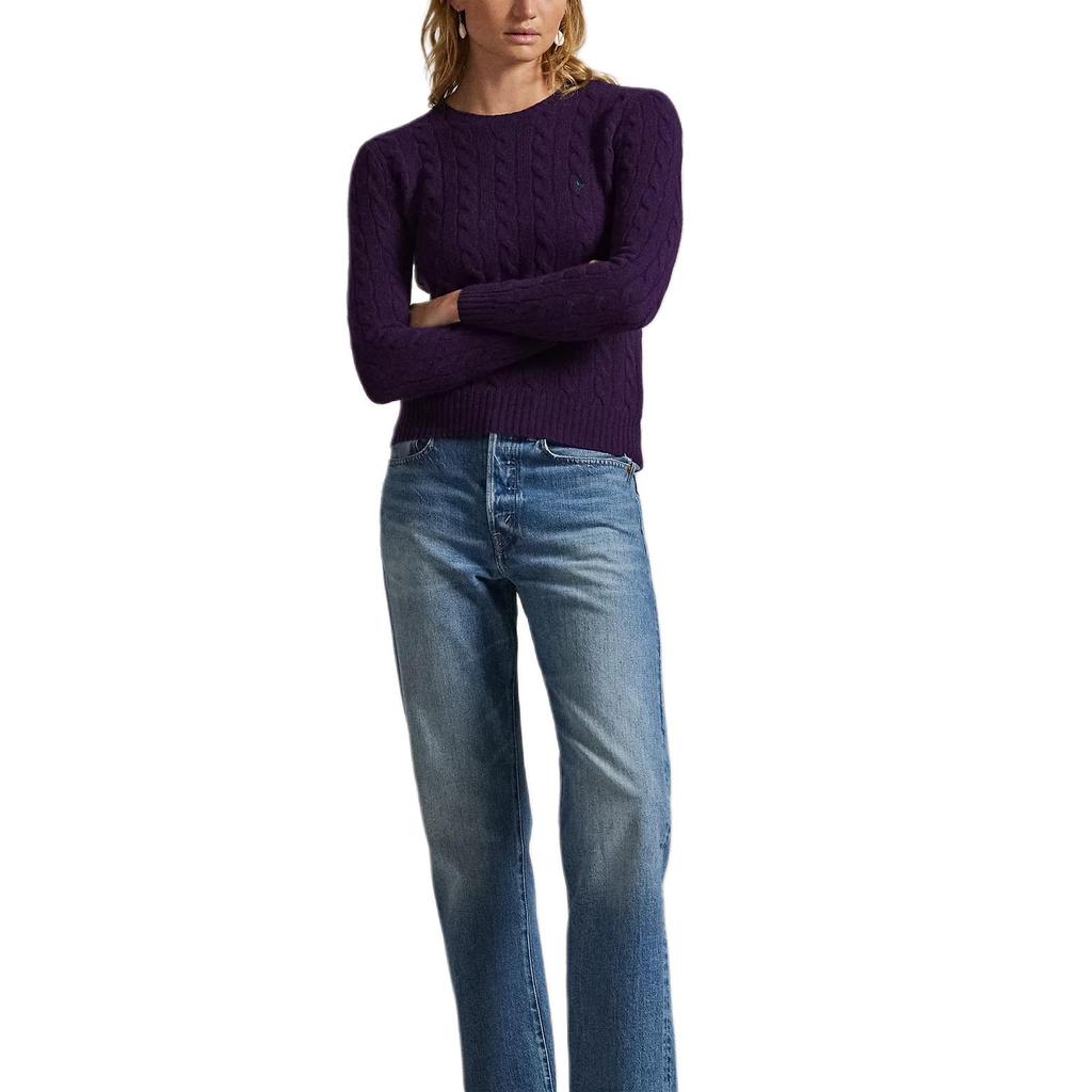 Polo Ralph Lauren Slim Fit Crew Neck Cable Knit Long Sleeve Sweater Women Sweater 211971865-011