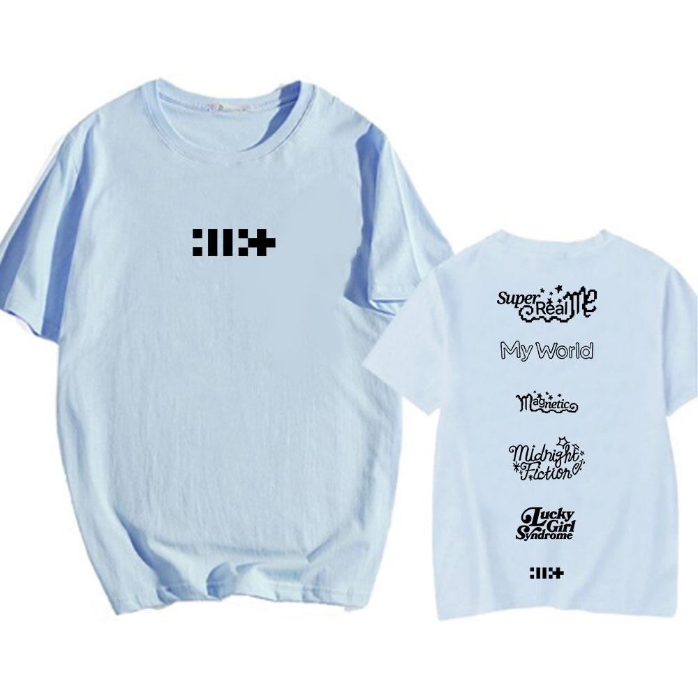 ILLIT Dívčí skupina Tričko Korejská móda Léto Dámské/Pánské Tričko Bavlna Krátký rukáv Ležérní Trička Grafický potisk Trička