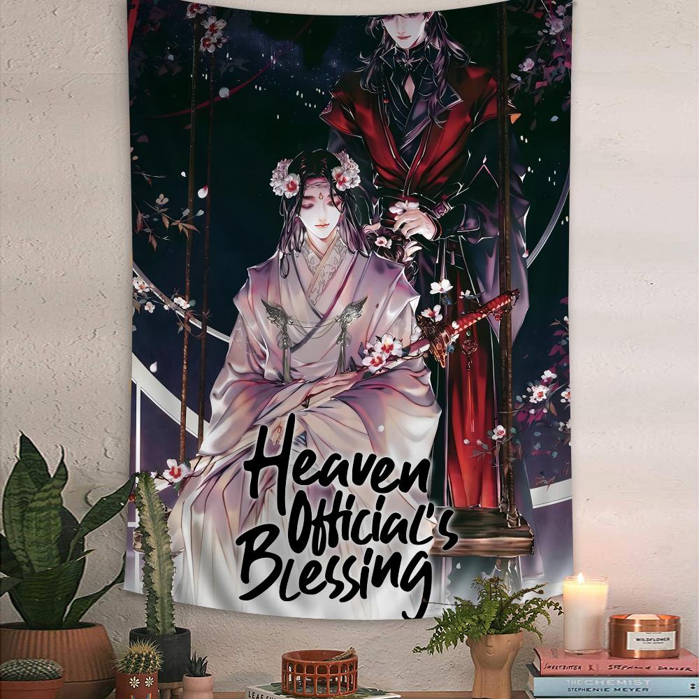 Heaven Officials Blessing Xie Lian Hua Cheng Colorful Tapestry Wall Hanging Bohemian Wall Tapestries Mandala Wall Art Decor