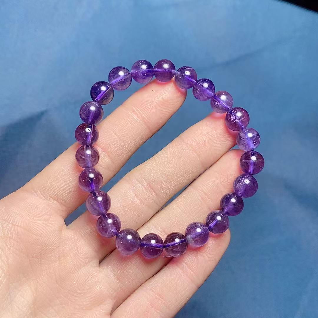 Amethyst Unisex Beaded Bracelet - Versatile & Fashionable аметист