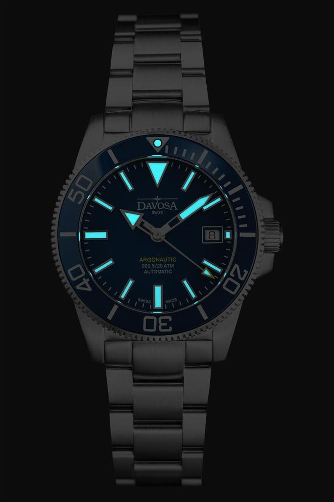 Davosa Argonautic 39 Automatic 20 ATM Water Swiss-Made Watch, Resistant, Silver, 161.532.40