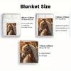 Ornate Brown Horse Flannel Throw Blanket Gem Decorated Stallion Forest Autumn Warm Sofa Blanket