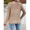 Women's Hollow Knitted Irt Thin Bat Sve Loose Fit Long Sve Round Simple Spring Faion Casual Wear