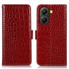 For Xiaomi Poco X7 Pro 5G Case Wallet Crocodile Texture Genuine Cow Leather Phone Cover