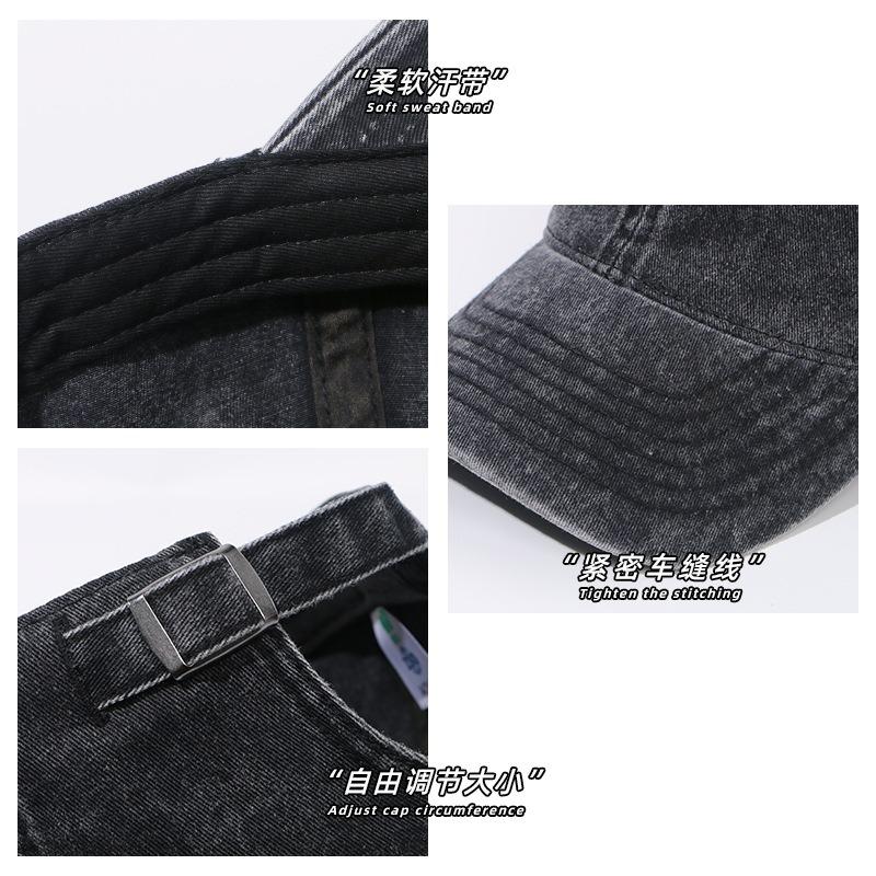 Washed Denim Old Baseball Cap Female Summer Soft Top Breathable Retro Smoke Gray Cap Male