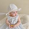 Baby Girls Sun Hat Summer Panama Breathable Hollow Bucket Hat Cute Floral Baby Infant Fisherman Cap