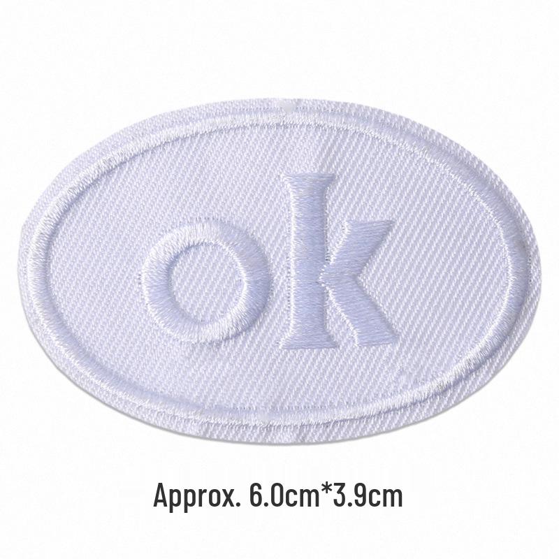 Self-Adhesive Embroidery Cloth Patches for Jackets & DIY Decor - OK Letter Accessory Stickers