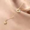 WANTME Real 925 Sterling Silver Fashion Korean Romantic Hollow Star Link Chain Clavicle Necklace for Women Wedding Jewelry Gift