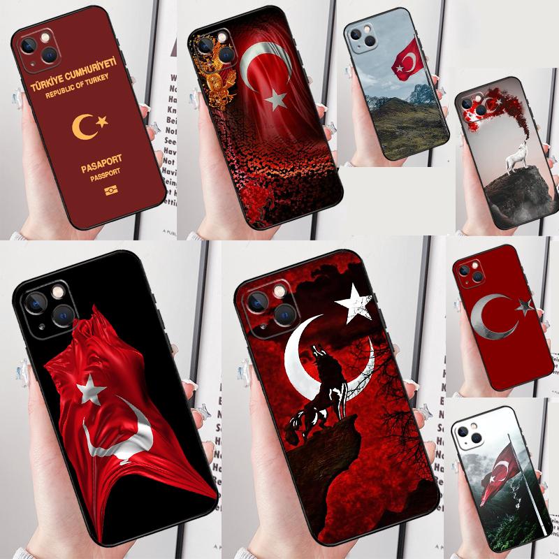 Turkey Flag Phone Case For iPhone 15 Pro 16 Pro 13 12 Mini 11 14 Pro Max XR 16 15 Plus 16e Cover Coque