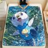 Piplup i Bulbasaur Koc Flanelowy z Nadrukiem, Wysokiej Jakości, Wygodny na Wszystkie Pory Roku, Wystrój Domu, Ciepło i Komfort