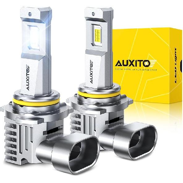 AUXITO 9005/H B3 Light Bulb, 30000LM 900% 6500K Cool White Fanless Automotive Fog Light Bulbs, Pack Of 2 9005 HB3