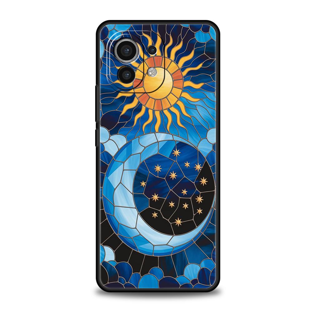 Phone Case Cover for Xiaomi Poco F7 F6 F5 F4 F3 X7 X6 X5 X4 X3 NFC M4 C51 C55 GT Pro Soft TPU Beautiful Sun Moon Glass Pattern