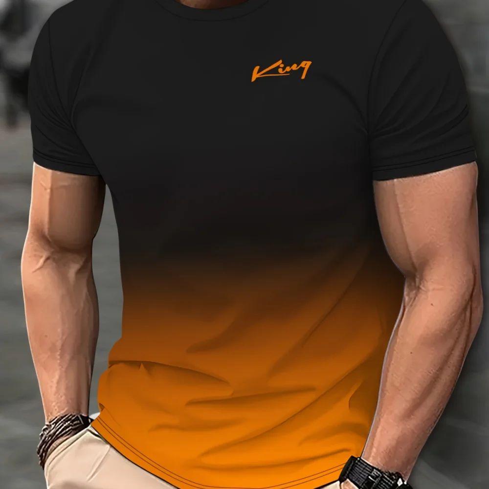 2024 T-Shirts décontractés pour hommes vêtements de printemps chemises ombrées surdimensionnées à manches courtes hauts T-Shirts pour garçons 5XL Vintage pour hommes T-Shirts