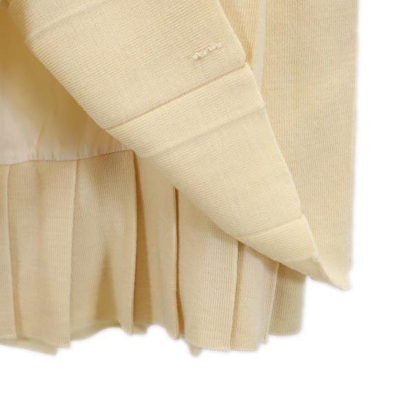 Chanel Made In Italy Mini Length Wool Knit Skirt 40 Pleated Switching Women Used
