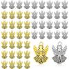 50Pcs Vintage Angel Wing Alloy Charms, Gold & Silver Guardian Angel Pendants For DIY Earrings Bracelets Necklaces Keychains Craft Supplies
