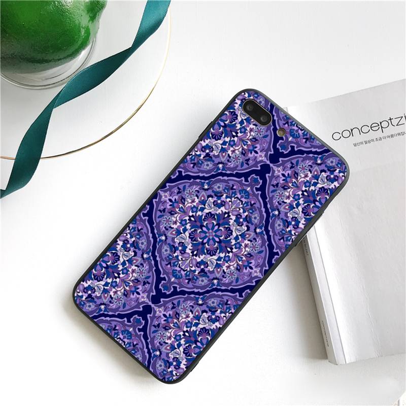 

Чехол для телефона из мягкого резинового ТПУ с модным принтом Mandala черного цвета для iPhone 13 11 pro XS MAX 8 7 6 6S Plus X 5 5S SE 2020 XR iphone 13mini