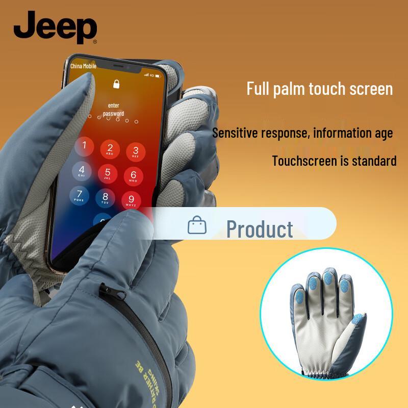 JEEP Men's Winter Ski & Outdoor Gloves