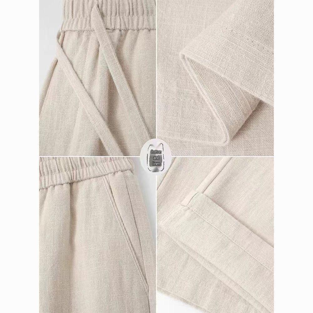 Men's High-Quality Summer Linen Pants - Thin, Loose, Straight-Leg Cotton Ramie Casual Trousers