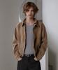 Decoroso Suede Zip-Up Blouson Jacket [Camel]