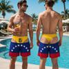 Fun Mens Brazil Venezuela Beach Shorts  Lightweight Swim Trunks Summer Holiday Resort Surfing Pool Vacation Sportswear